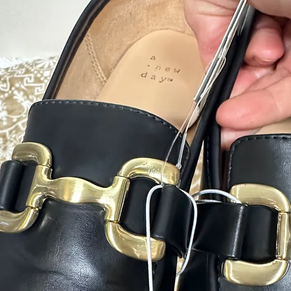 A New Day Black Loafers with Gold Accent - Image 5