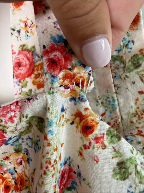 Zara White Floral Tie-Strap Mini Dress - Image 3