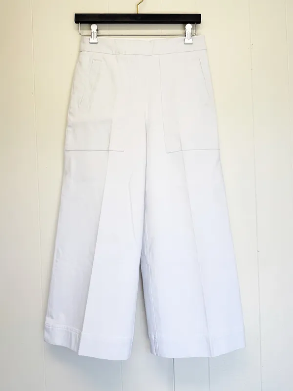 SPANX On The Go Cropped Wide Leg Pant in White Small - Image 3