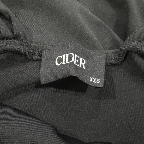 Cider Solid Black U-Neckline Ruffle Maxi Dress Women’s XXS - Image 4