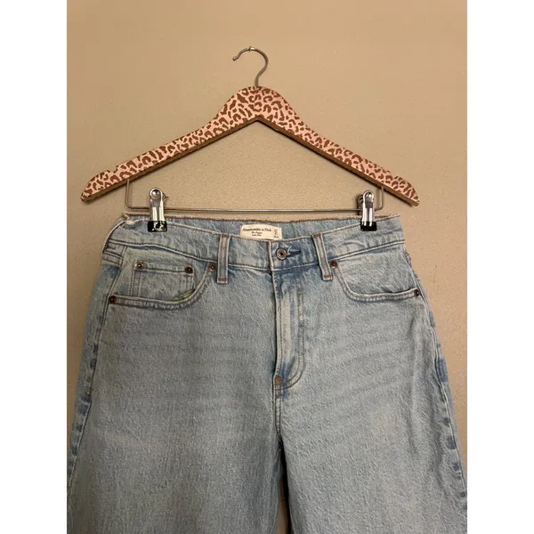 ABERCROMBIE & FITCH The Baggy Low Rise Cuffed Jeans Size 27 / 4 Short - Image 3