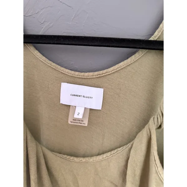 Current Elliott Olive Green Twisted‎ Strap Cotton Midi Tank Dress Size 2 Womens - Image 7
