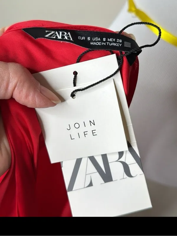 Zara Red Satin Draped Back Cami Tank NWT S - Image 4