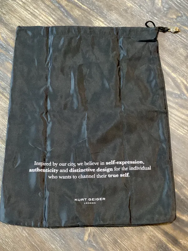 Kurt Geiger Black Satin Logo Drawstring Dust Bag - Image 2