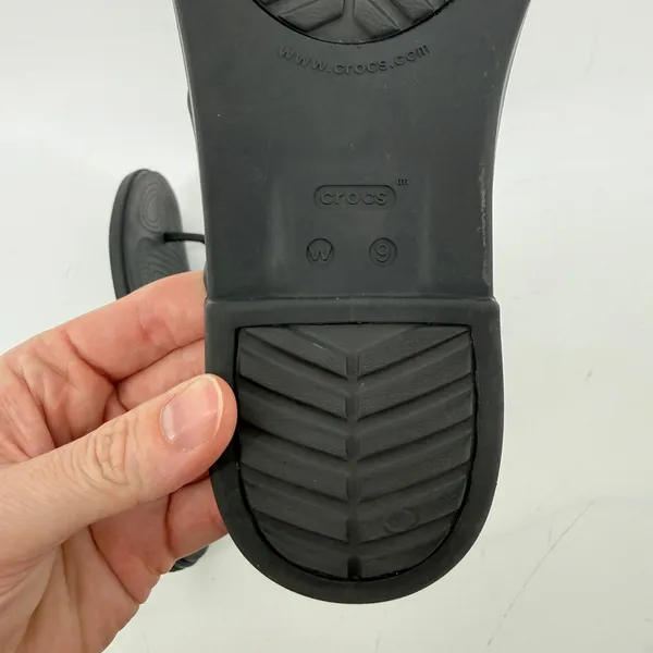 Crocs Tulum Flip Flop Sandal Black Women 9 Slip On Casual Comfy Beach Vacay - Image 8