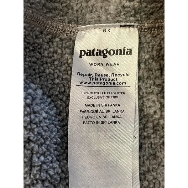 Patagonia Sweater Womens Small Gray Better Sweater 1/4 Zip Mock Neck Fleece - Image 9