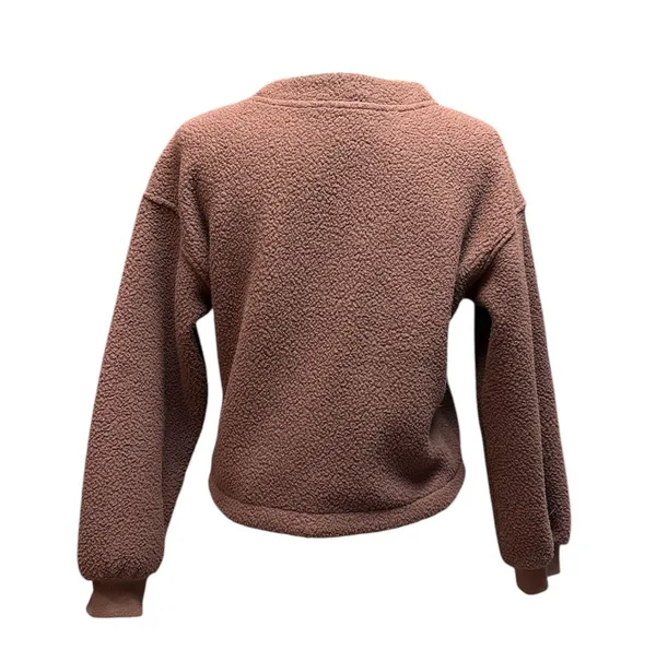 Madewell (Re)sourced Fleece Crop Cardigan Hot Cocoa size XS - Image 6
