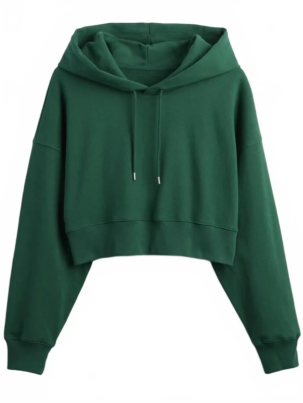 Gap French Terry Oversized Crop Hoodie NWT Balsam Tree Green Size Large - Image 2