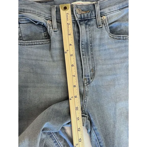 Levi's Mile High Super Skinny Jeans Size 27 Waist Light Wash Blue Stretch‎ Denim - Image 11