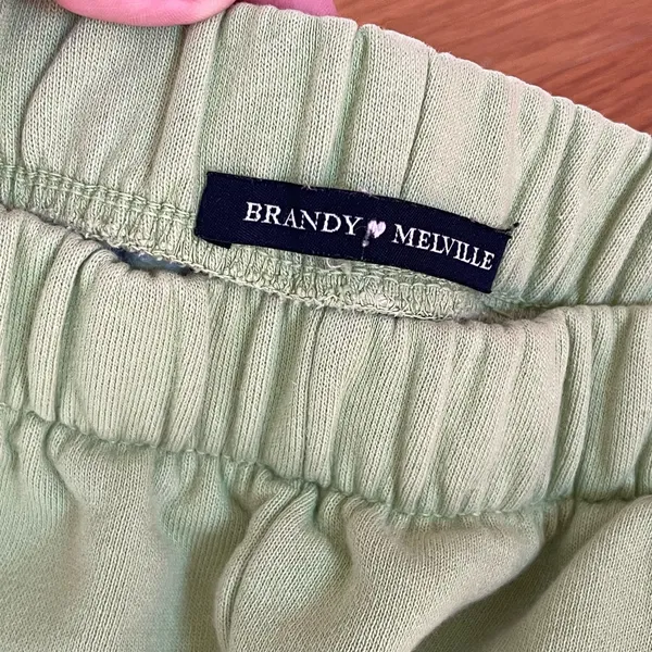Brandy Melville Light Green Sweatpants Jogger Pants Size XS-S Cotton Blend - Image 4