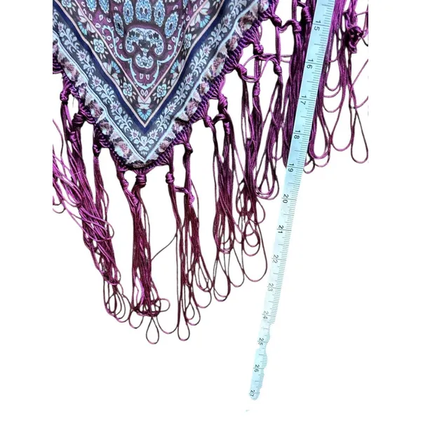 Women's Burgundy Tube Top With Fringes - Image 4