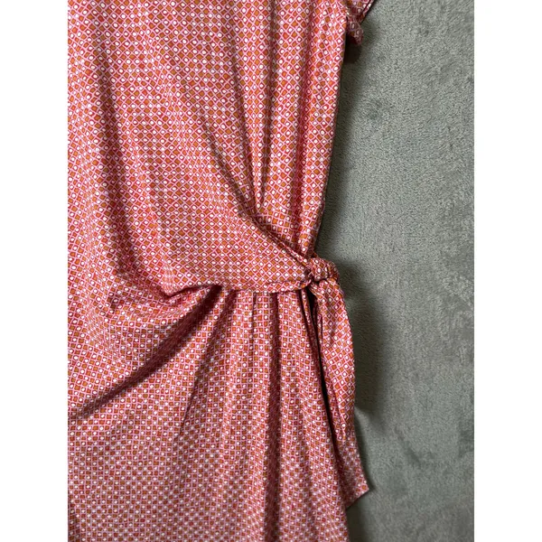J. McLaughlin Side Knot‎ Dress Catalina Cloth Small Short Sleeve Pink Orange - Image 3