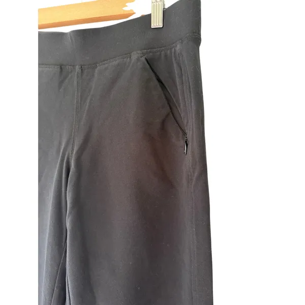 T by Talbots Black Cropped Pants S Petite Cotton Blend Zip Pockets Stretch - Image 2