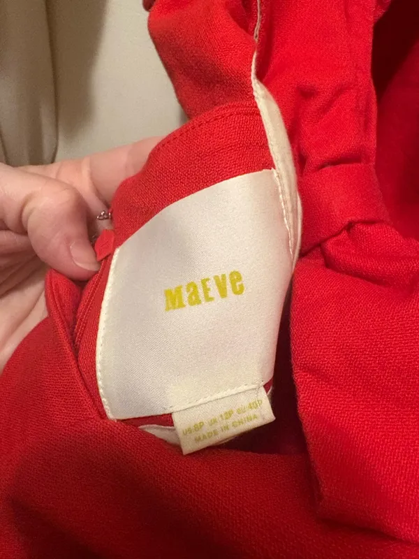 Maeve Bow shift red mini dress petite size 8 - Image 5