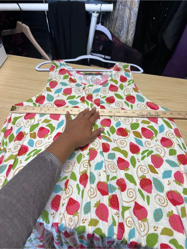 Gudrun Sjödén June Strawberry Print Organic Cotton Modal Dress XL - Image 13