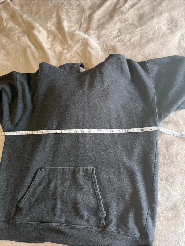 Vintage Gray Pullover Hoodie Sweatshirt Unisex Staple Layer Adult Sz L GUC - Image 4
