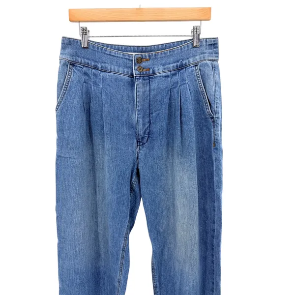 Anthropologie Pilcro Barrel Balloon Leg Jeans Blue Pleated Relaxed Fit Womens 30 - Image 2