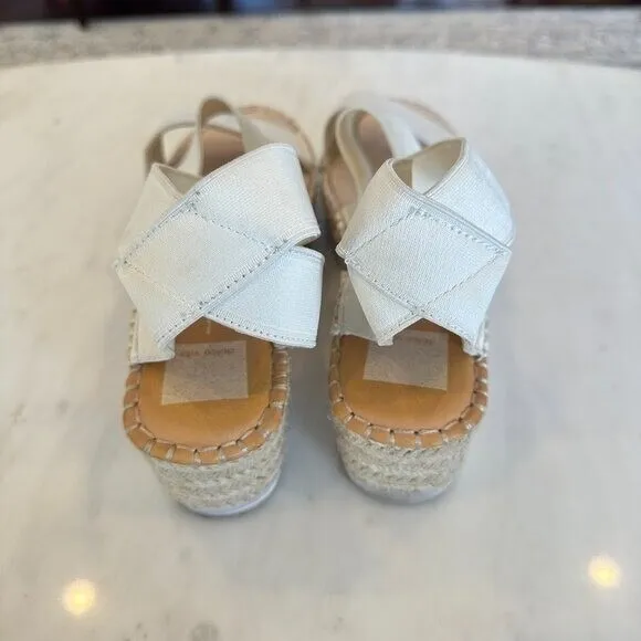 Dolce Vita Lury Espadrille Wedge Sandal‎ White Beachy Boho Casual Size 10 - Image 3