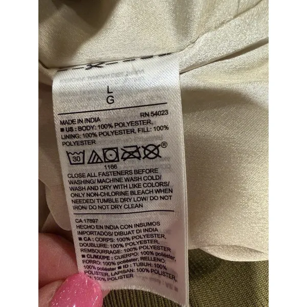 Old Navy Olive Green Zip Up Bomber Jacket Size Large - Image 6