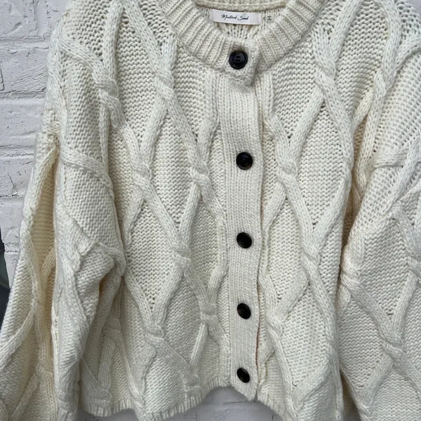 NWOT Mustard Seed Maggie Cable Knit Cardigan - Image 6