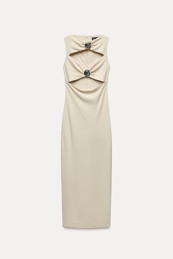 Zara maxi dress conch cutout fitted bodycon party cocktail evening wedding - Image 13