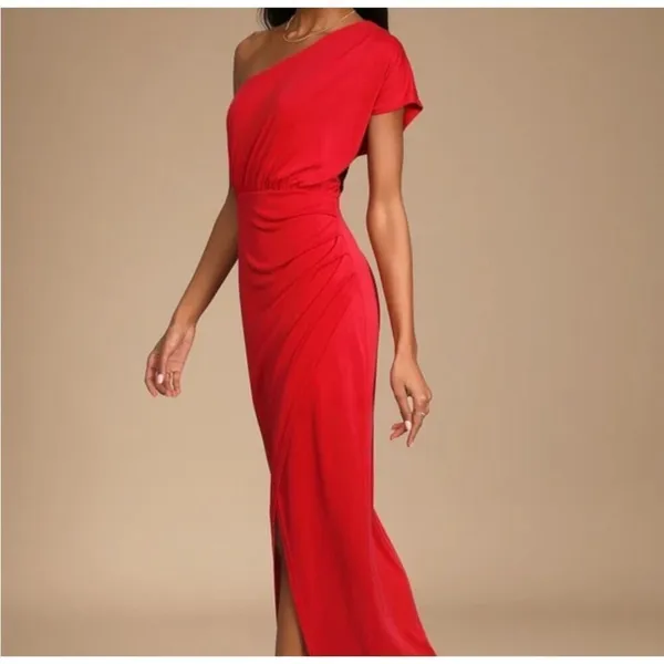 Lulu’s Take Me Out one shoulder knit elegant maxi dress - Image 2