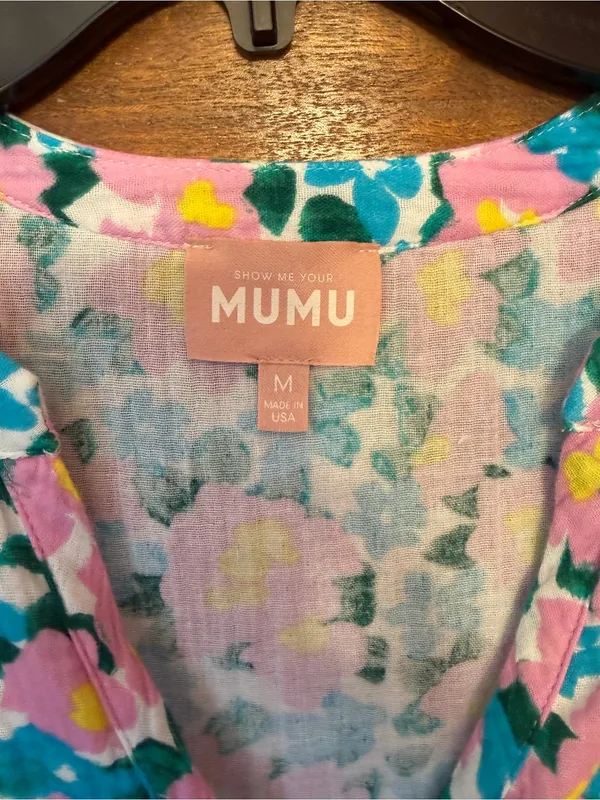 Show me Your MuMu Womens Leslie Top High/Low Violets Garden Floral Print Blouse - Image 2