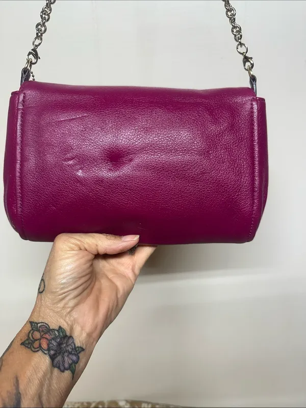 Coach Madison Pebble Leather Crossbody in Raspberry with Gold-Tone Hardware - Image 2