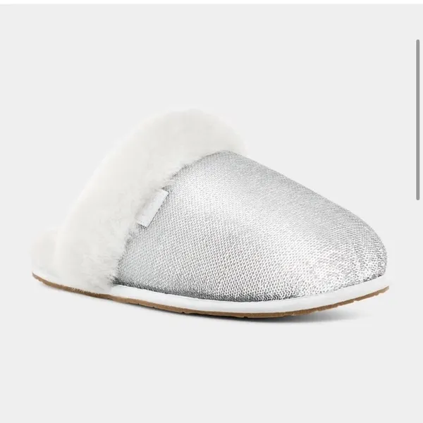 NEW UGG Women Scuffette I Mirror Ball Silver Slippers - Image 2