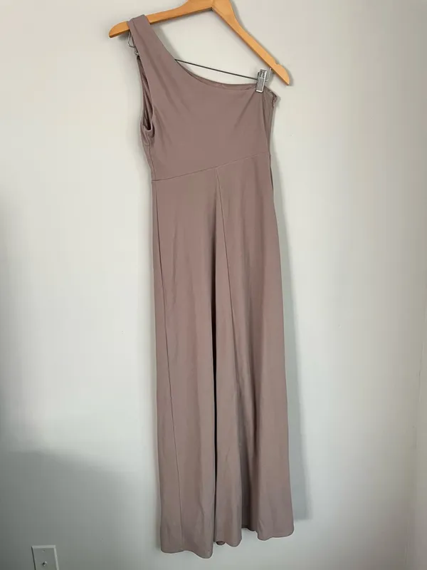 Birdy Grey Kira One Shoulder Bridesmaid Dress Size Small Taupe - Image 7