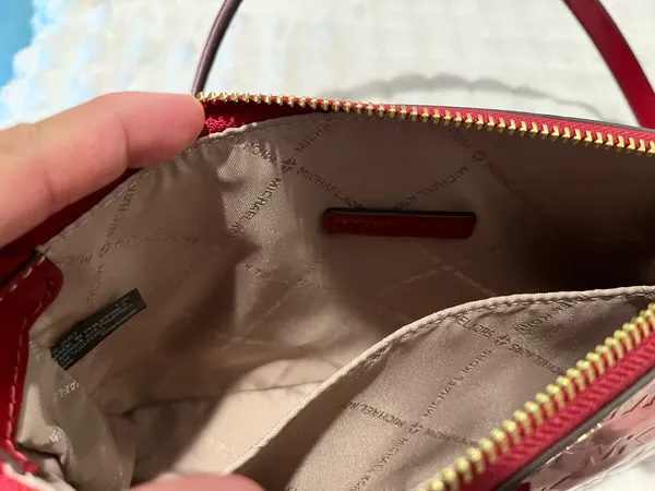 Michael Kors Mettalic red MK crossbody/handbag purse - Image 3