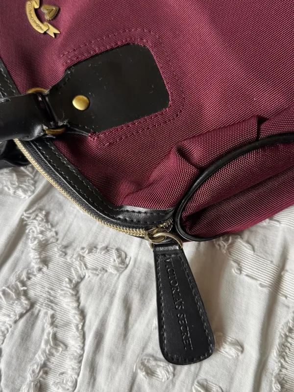 Victoria's Secret Burgundy Satchel with Black Handles - Image 3