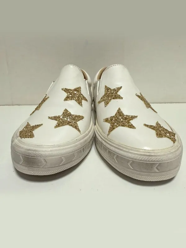 *RARE* VH EST 1954 Vintage Havana White Leather Gold Star Perforated Sneakers - Image 5