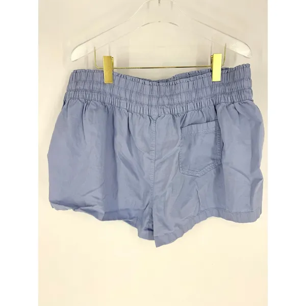 Aerie Womens XL Periwinkle Blue Smocked Drawstring Cotton Lounge Shorts‎ Pockets - Image 3