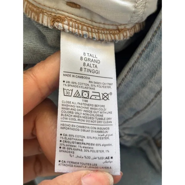 Old Navy Wow Straight Jeans 8 Tall Light‎ Wash High Rise Denim - Image 4