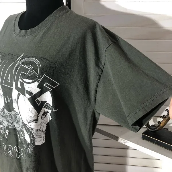 PrettyLittlething gothic T-shirt skull roses oversized white gray cotton Sz M - Image 7