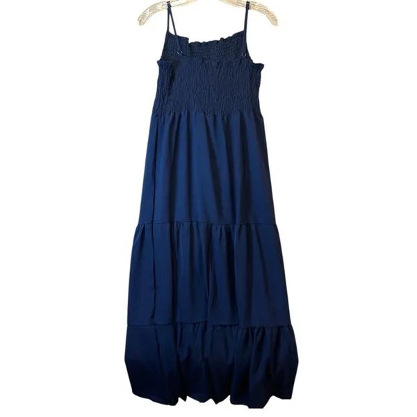 Navy Blue Maxi Dress tiered smocked boho women’s size medium NEW - Image 6