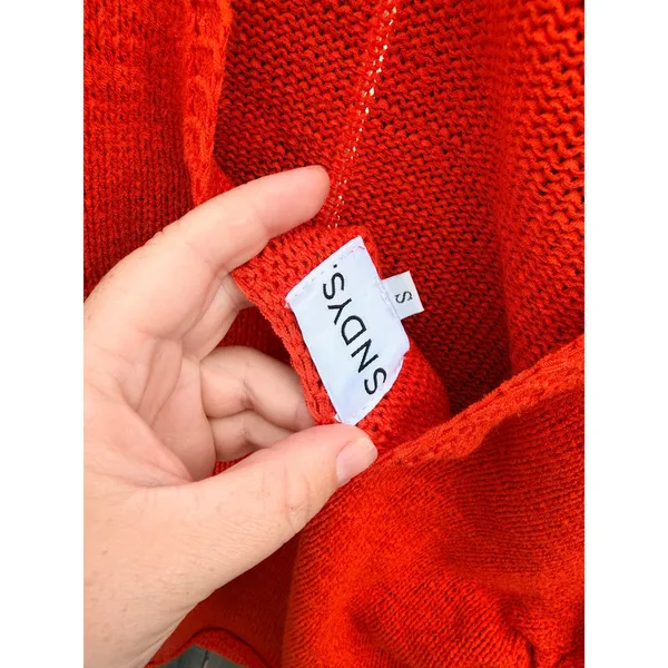 SNDYS Byron Women's Burnt Orange Crochet Scoop Back Mini Dress Sz Small - Image 6