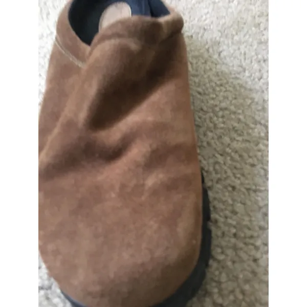 Lands' End Adult Unisex Suede Leather Clogs Shoes Size 8 Brown - Image 2