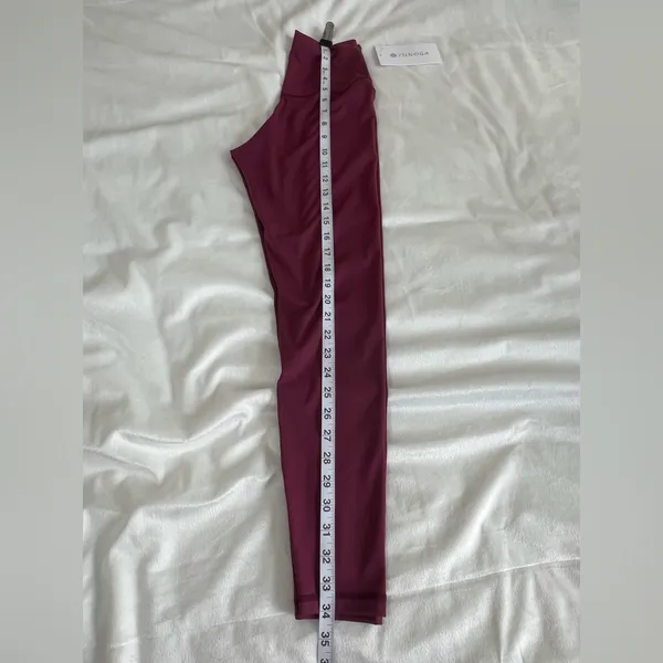 YUNOGA‎ Burgundy Yoga Leggings Size XS - Image 4