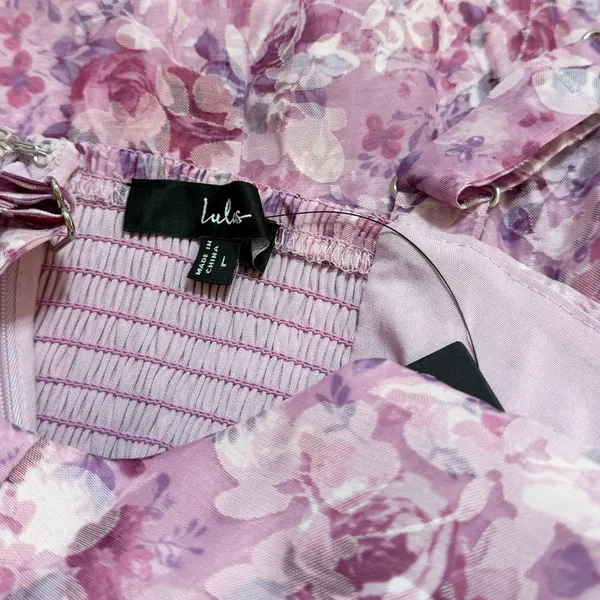 Lulus Colwyn Light Magenta Floral Jacquard Bustier Midi Dress size L NWT - Image 7