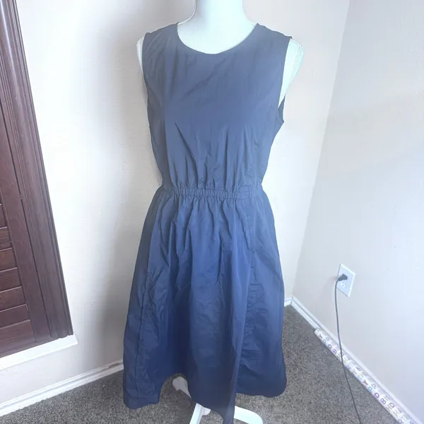 Samsung Kuho Plus Black Nylon Dress Button‎ Back Elastic Waist sz M Korean K-pop - Image 2