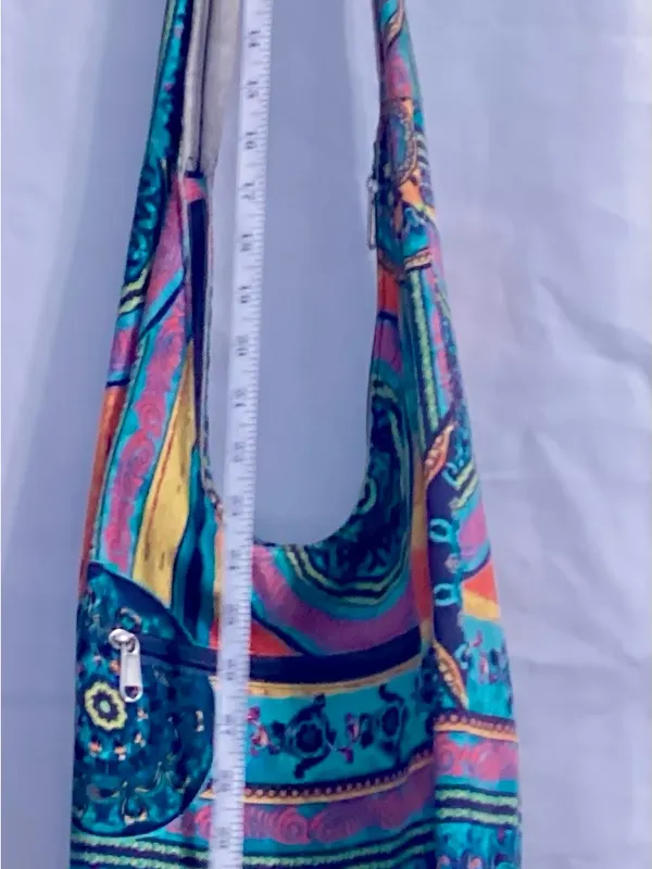 Boho hobo, Festive long shoulder Strap with zipper closure bag - Image 2