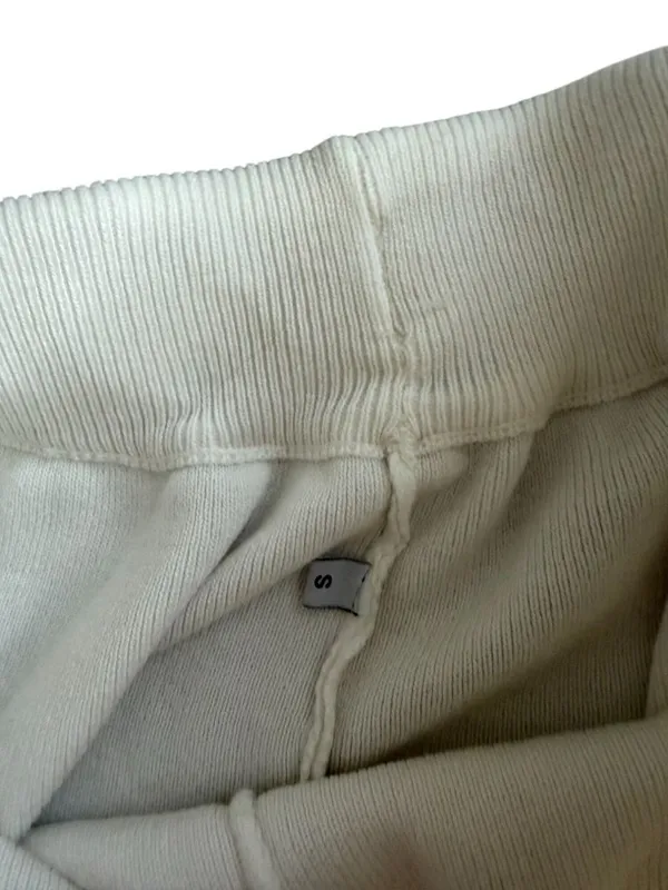KNIT White High Waist Stretch Shorts Size Small - Image 3