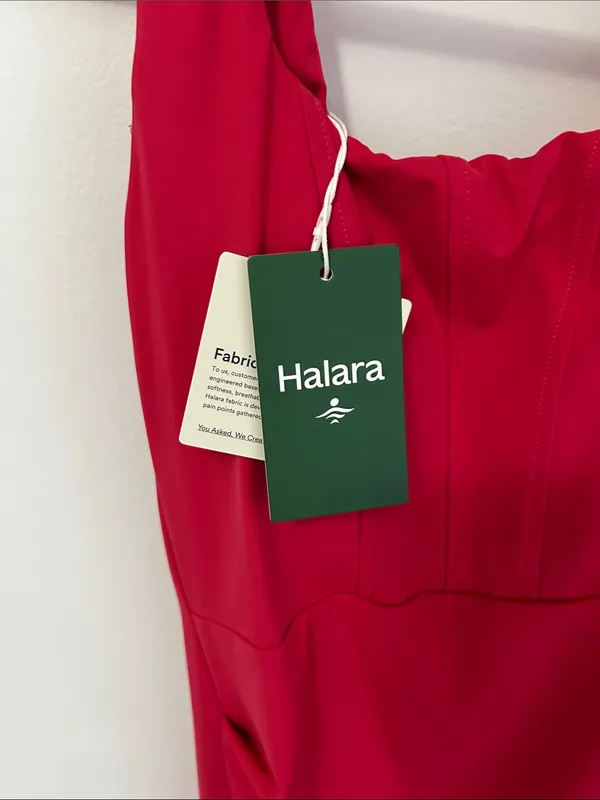 Halara Softlyzero Airy Ruched Bodycon Midi Dress Red - Image 8