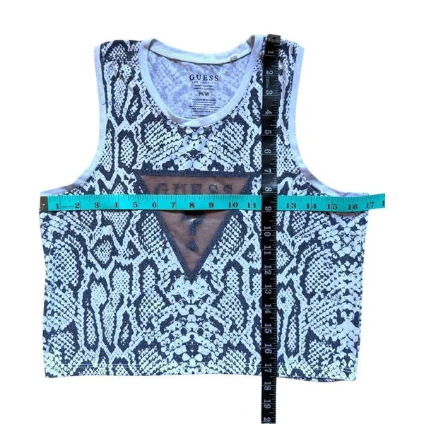 Guess Leopard Print Snake Print Monochrome Crop Top Size Medium - Image 3