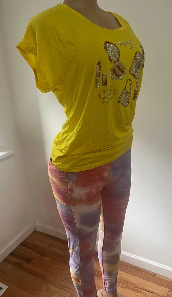 Leggings And Too Yellow Size M - Image 2