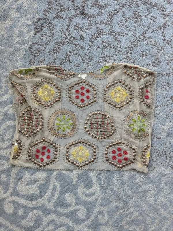 Moyna Sheer Beaded Embroidered Bolero Cardigan Small - Image 4
