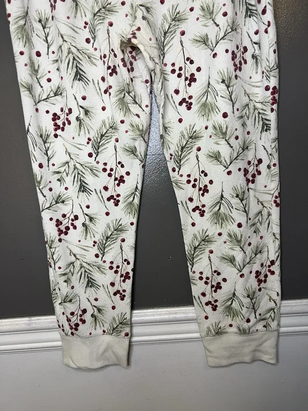 Stars Above Pajama Set Womens XXL White Berry Christmas Thermal Top Pants Lounge - Image 15