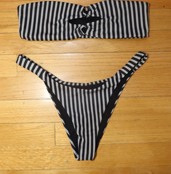 PacSun Salero Black & White Striped Bikini Set - Image 3